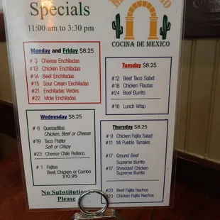 Lunch specials