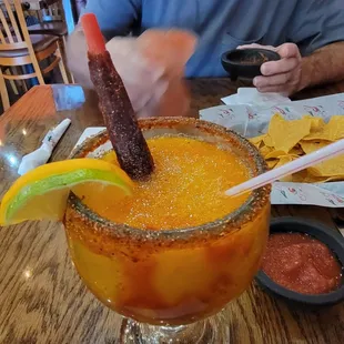 Excellent service. Great waiter. Mango Margarita was the best I've ever had. Husband had tacos, beans, and rice