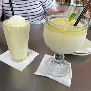 Pina Colada and frozen Margarita and a perfect evening on the patio.