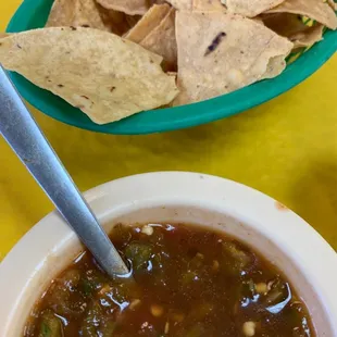 Chips and hot salsa