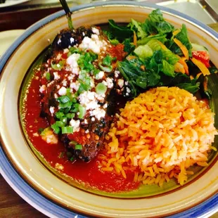 Chile Poblano relleno con carne