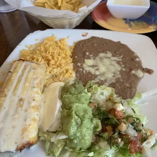 Chicken chimichanga lunch