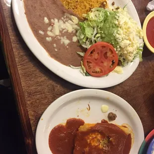 #11 lunch special tamale, guacamole salad and tostada