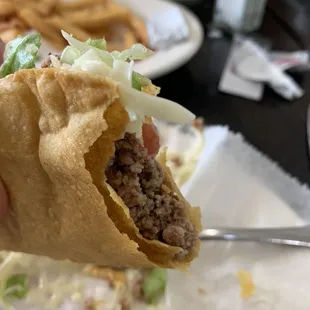 Crunchy beef taco... what dreams are made of!