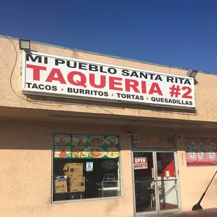 the front of the restaurant