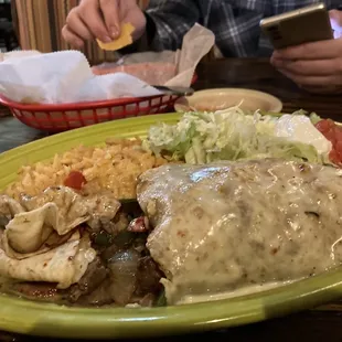 Grande steak burrito (added bell peppers) w/ rice