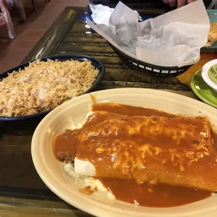 Beef Burritos with Enchilada sauce