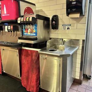 Soda fountain and hand washing station