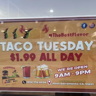 Taco Tuesday $1.99 ALL DAY!