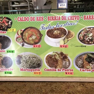 a menu for a mexican restaurant