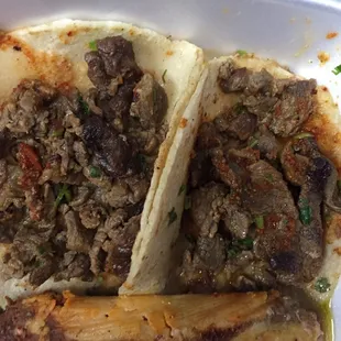 Tacos sitting in grease which make them soggy