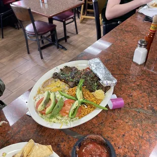 Our meal, Carne Asada Platillo, was awesome. More than enough food for two.