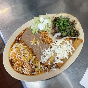 a plate of mexican food