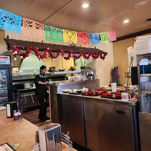a man preparing food