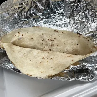 My "homemade" tortillas. I guess I should say my unhomemade tortillas