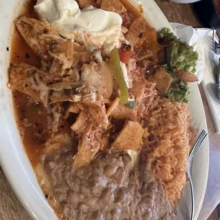 Chilaquiles with meat