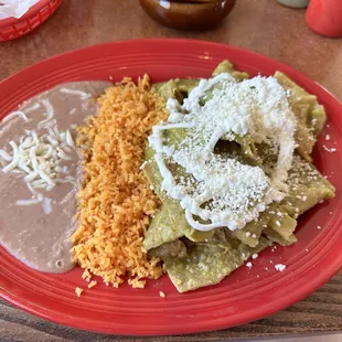 Chilaquiles with Rice &amp; Beans