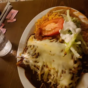 Enchiladas with mole sauce