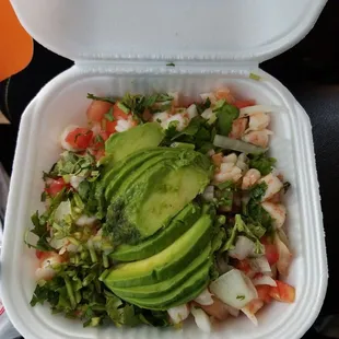 Shrimp ceviche! Yas))) hunay))) look at all that shrimp and avacado!