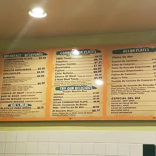 menu