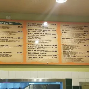 menu