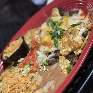 a plate of mexican food