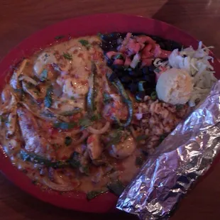 a plate of mexican food