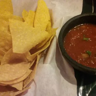 Complimentary chips and salsa