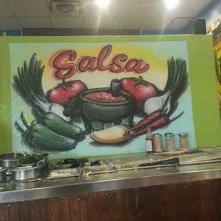 a sign for salsa