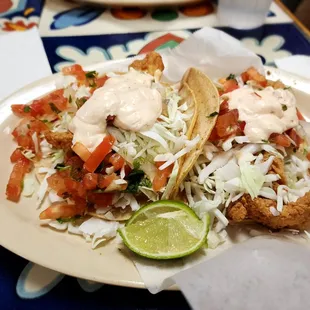 Tempura battered fish taco