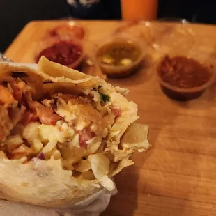 Excellent Lobster Burrito on regular Tortilla!