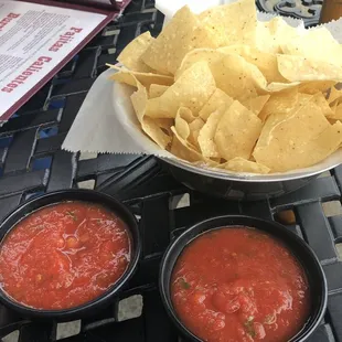 Complimentary chips and salsa