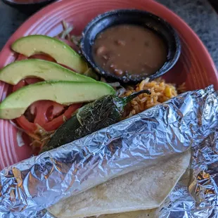 a plate of mexican food