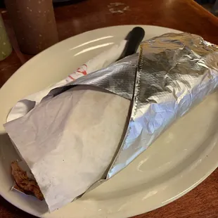 Chicken burrito and totally filling