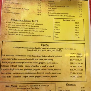 menu