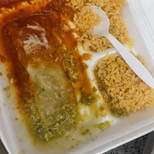 Worst plate no lettuce no sour cream no tomato barely any cheese rice was hard in cold food drink was Thick and nasty