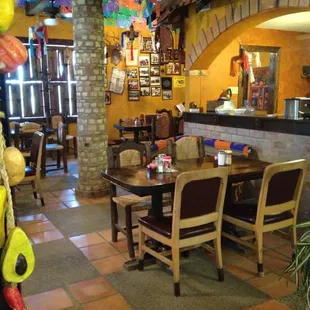 the interior of a mexican restaurant