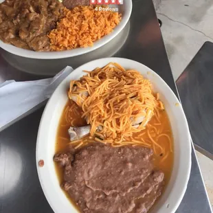 two bowls of mexican food
