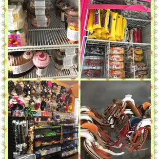 a variety of items in a store