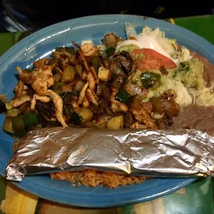 a plate of mexican food