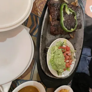 a variety of food items on a table
