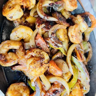Shrimp fajitas