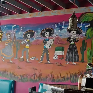 a mural of mexican musicians
