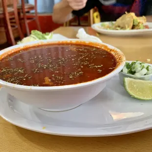 Pozole soup (comes with 1 tostada)