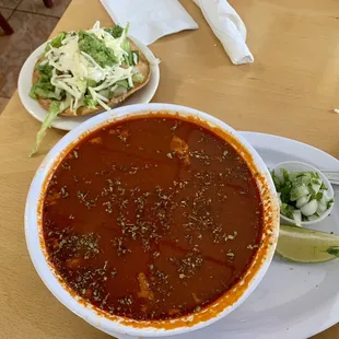 Pozole soup (comes with 1 tostada)