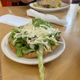 Tostada that comes with the pozole soup