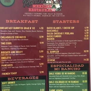 menu