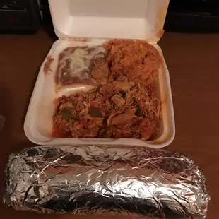 Shredde  chicken plate..$6.49! Super Carnitas Burrito
