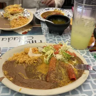 Beef enchilada, cheese enchilada, chicken enchiladas  Taco place