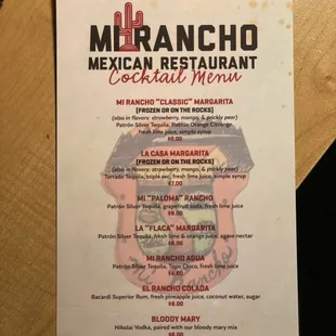 menu